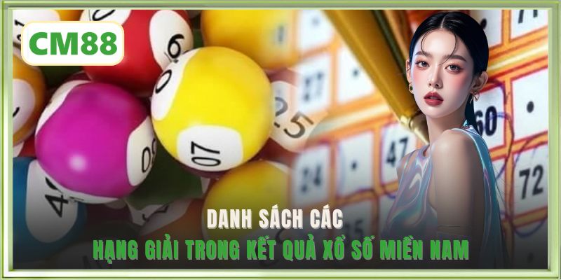 Danh sách các hạng giải trong kết quả xổ số miền Nam